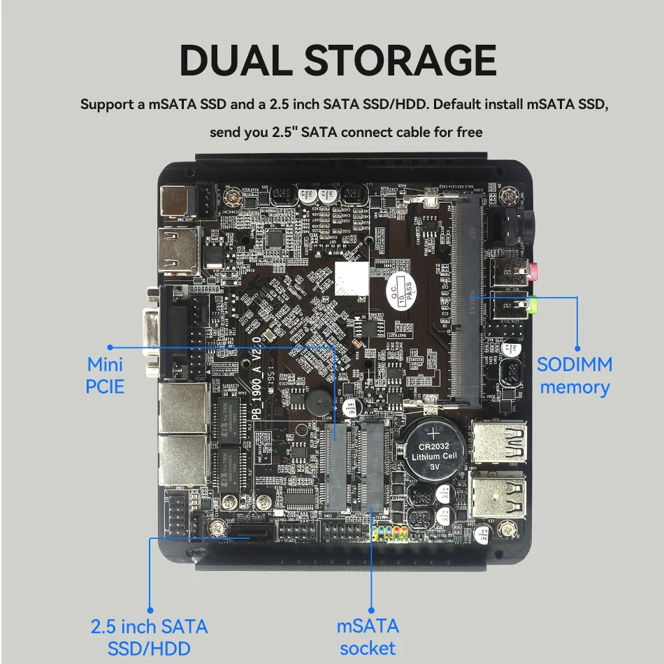 Imagem -06 - Xcy Fanless Mini pc Intel Celeron J1900 J2900 Windows 10 Linux Fino Cliente Minipc Pfsense Micro Lan Porto Computador de Mesa