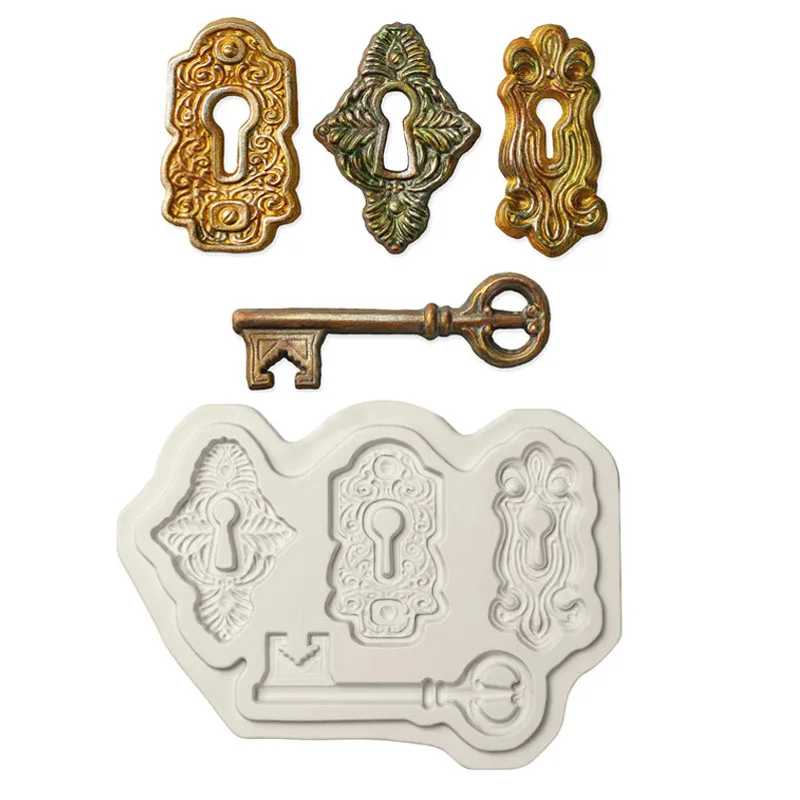 Key Lock Core Silicone Mold  DIY Party Cake Decorating Tools Candy Chocolate Gumpaste Moulds