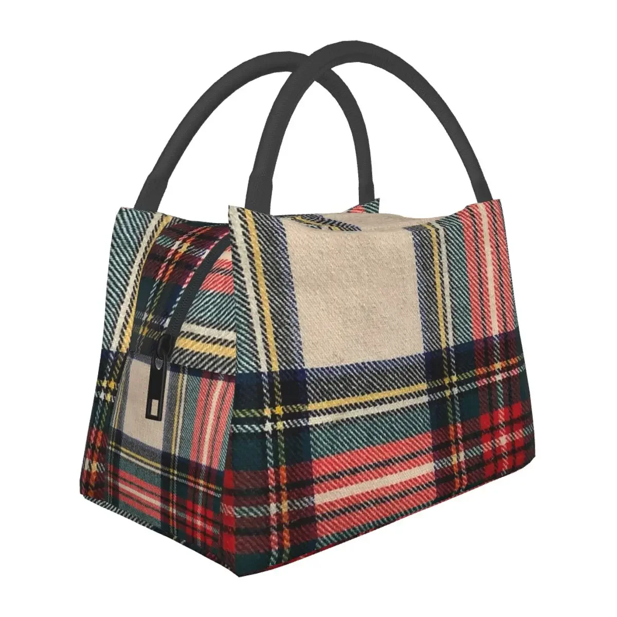 Stewart-bolsas de almuerzo de tartán para mujer y niño, bolso térmico con aislamiento, Bento Box, reutilizable, para Picnic