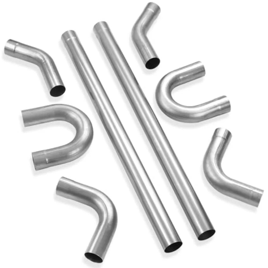 

2 Inch DIY Custom Exhaust Pipe Mild Steel Elbow Straight Pipe U-Shaped Pipe 8 Pcs