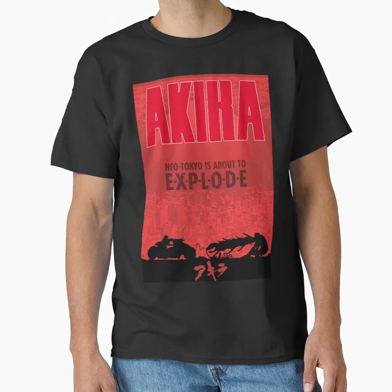 Akira Cyberpunk City Explosion Gift T‑Shirt Katsuhiro Otomo Retro Manga Shotaro Kaneda Neo‑Tokyo Anime Print Short Sleeve Tops