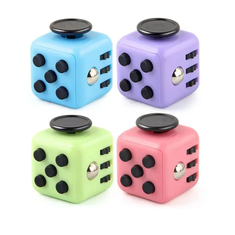 Jednokolorowe kostki dekompresyjne Fidget do uwalniania stresu autyzm lęk łagodzi dorosłe dzieci Stress Relief antystresowy opuszek palca