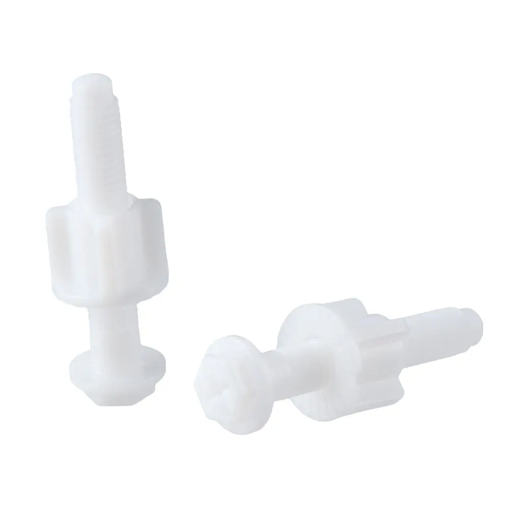 4 Pack Toilet Seat Screws Replacement Plastic Universal White Toilet Seat Hinge Bolt Screw for Fixing the Top Toilet Seat
