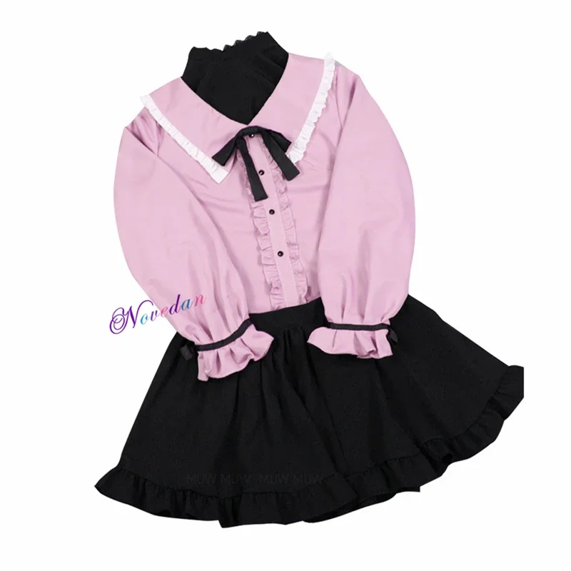 Vampier Miku Cosplay Kostuum Pruik Cosplay Anime Pak Roze Kawaii Jurk Shirt Uniform Meisje Vrouwen Halloween Kostuum Accessoires