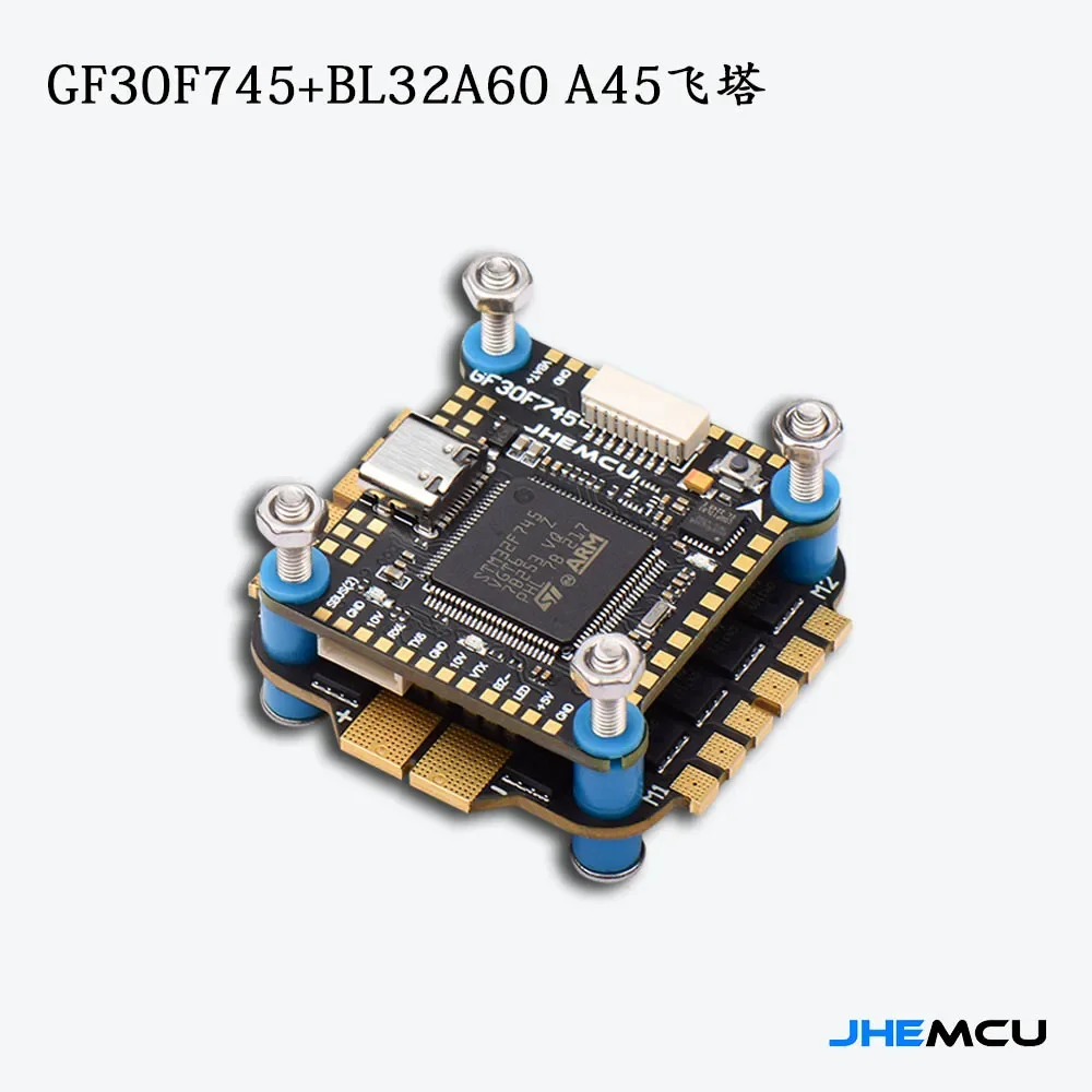 

JHEMCU F745 Flight Controller Stack GF30F745-MPU Flight Controller BLHELI_32 45A / 60A 4in1 ESC 3-6S 30X30mm for FPV Freestyle