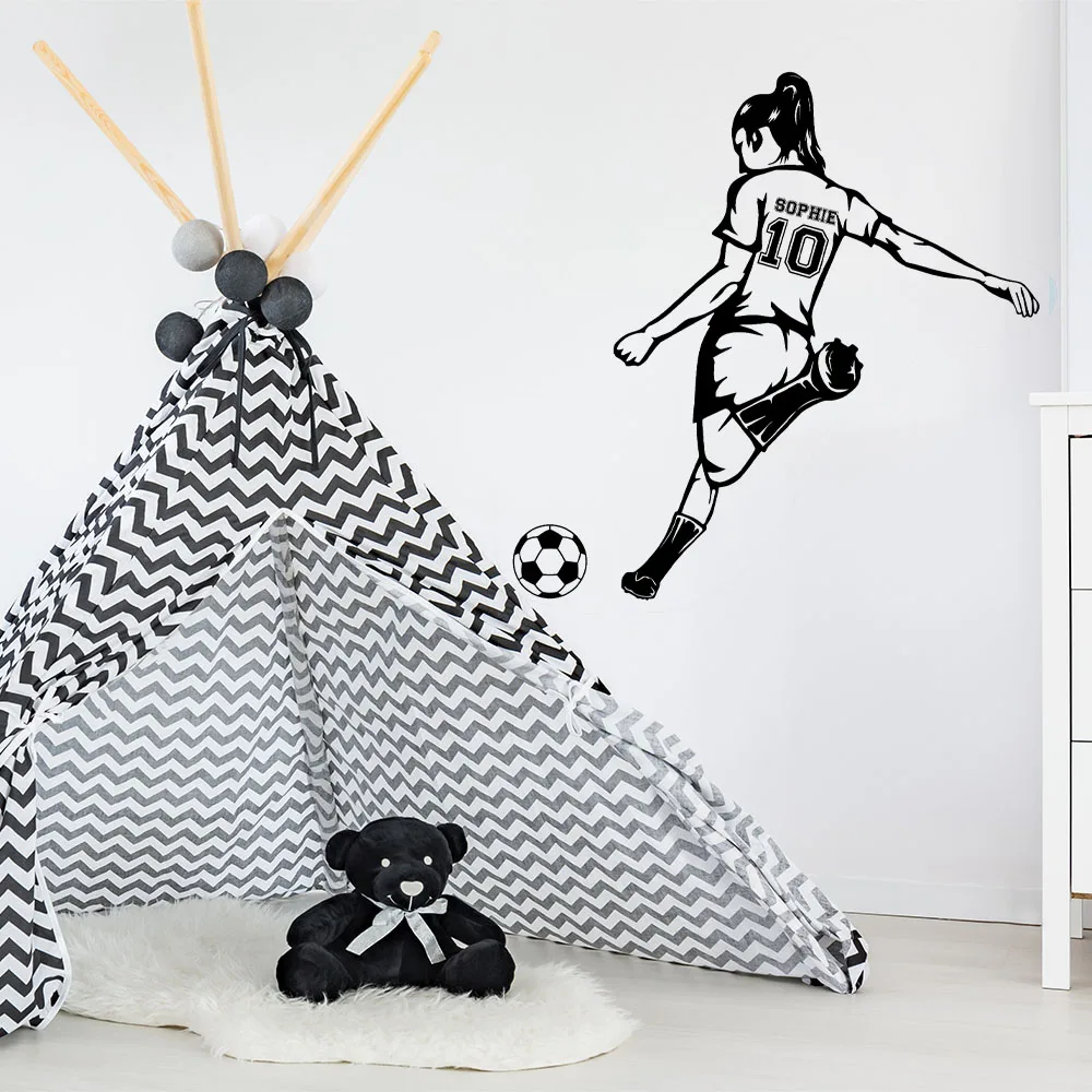 

Football girl wall decoration, custom wall stickers, sports vinyl, football stickers, goal wall art, wall stickers, G-175