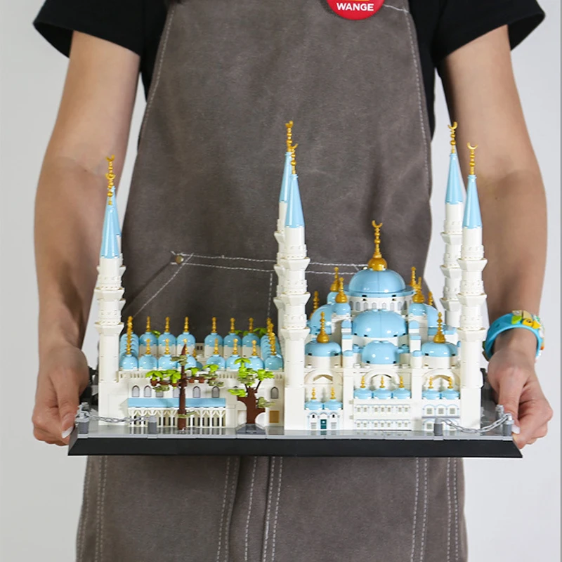 

Креативные строительные блоки, модель синей мечети, архитектурный декор из Стамбула, Турция, игрушки для сборки, подарки для детей и взрослых