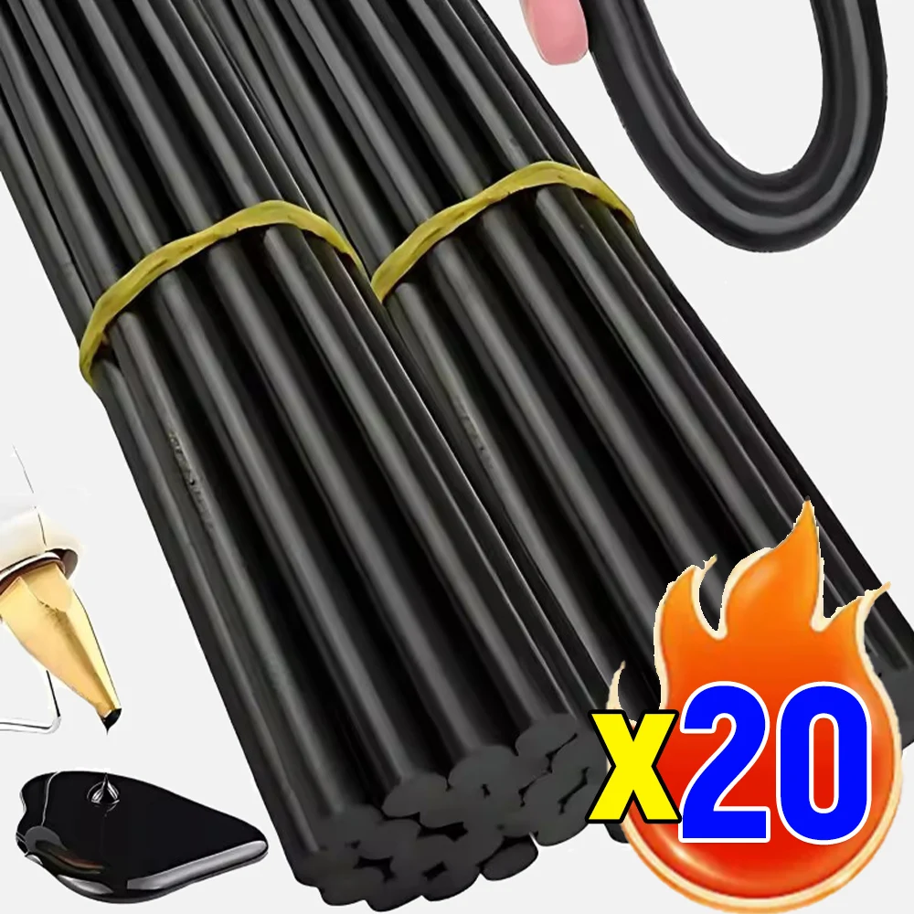 20-5pcs Car Glue Stick Car Body Dent Repair Glue Sticks Black High Viscosity Hot Melt Glue Strong Adhesion Stick Car Repair Tool