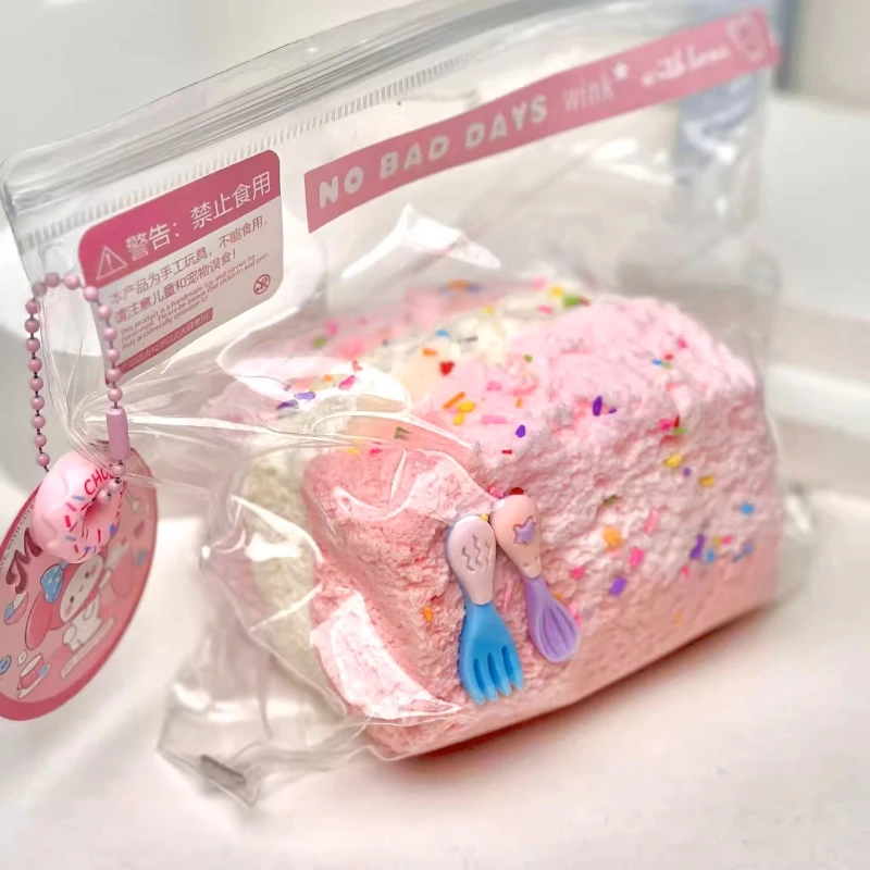 Pinch le morango mousse sanduíche bolo macio silicone mochi brinquedos espremer brinquedos inquietação liberação de pressão mãos relaxar ventilação