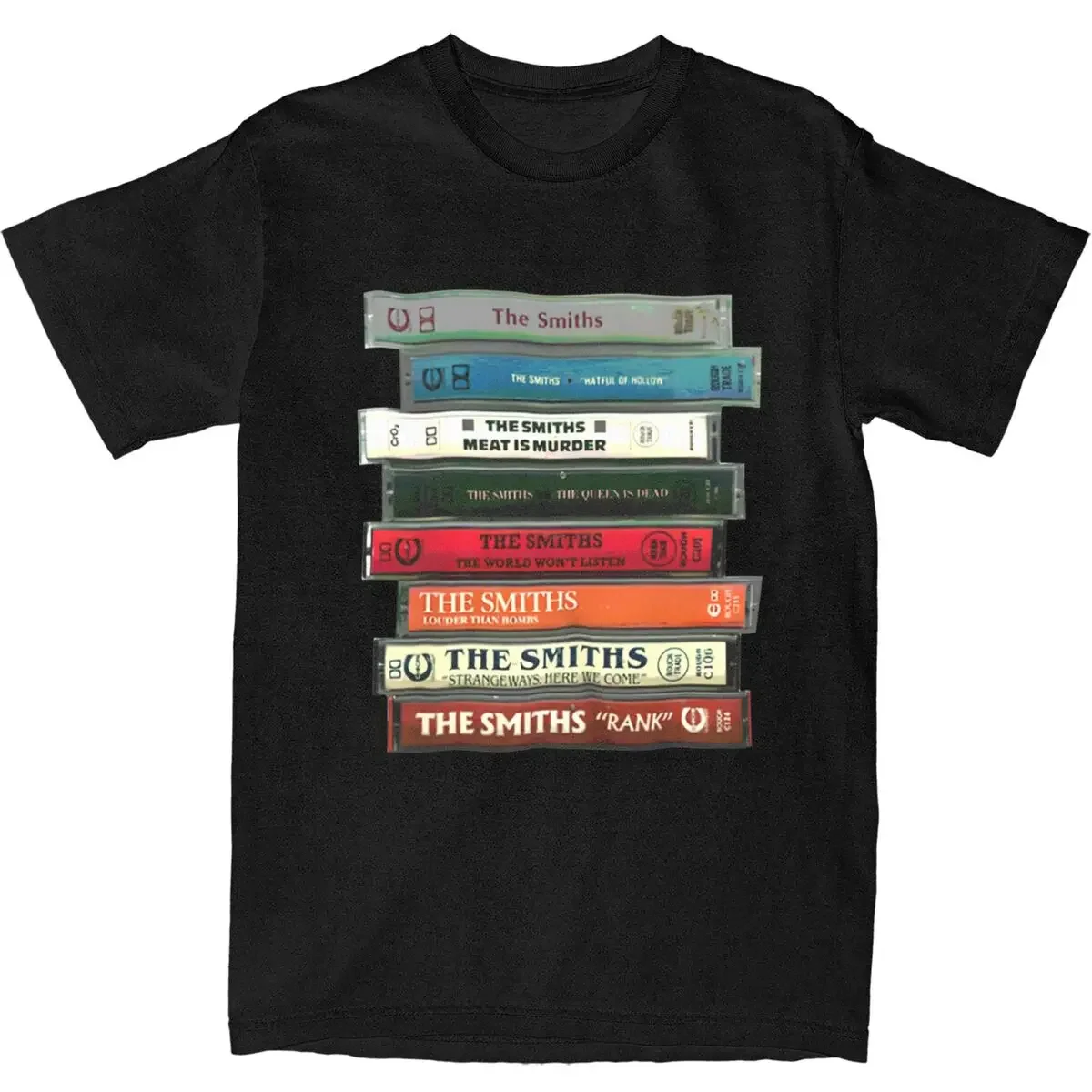 Short-Sleeved Street Style Tops Cotton Round Neck Plus Size TeesThe Smiths Cassettes T Shirt Popular Band Trending T-Shirts 2024