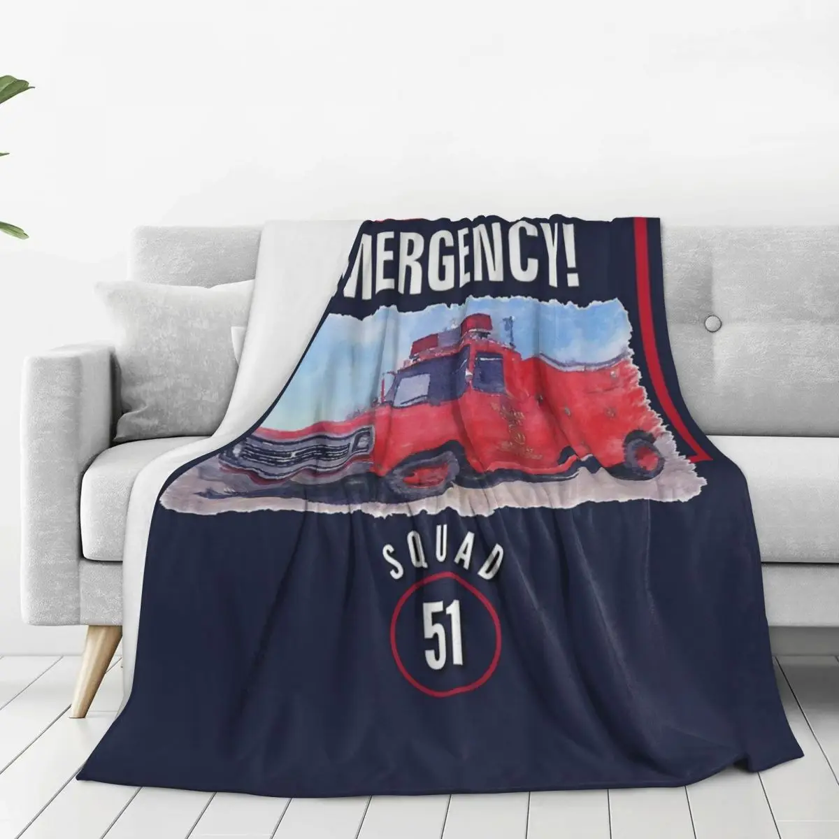 Emergency Squad 51 Truck Blanket Fleece Warm Throw Blankets Sofa Throw Blanket For Home Bedroom Office Throws Bedspread Quilt