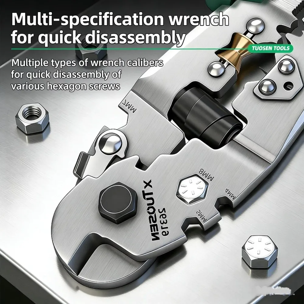 Multifunctional Wire Rope Cutters Rubber Grip Ergonomic Handle Cable Stripper Pliers Foldable Voltage Testing Function