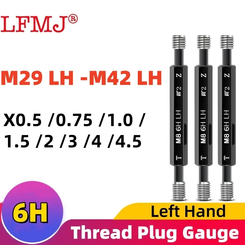 

1pcs 6H M29 LH-M42 LH Steel Mer-cury Gage Metric Fine Left Tooth Thread Plug Gauge Measure Tool X0.5 0.75 1.0 1.5 2 3 4 4.5