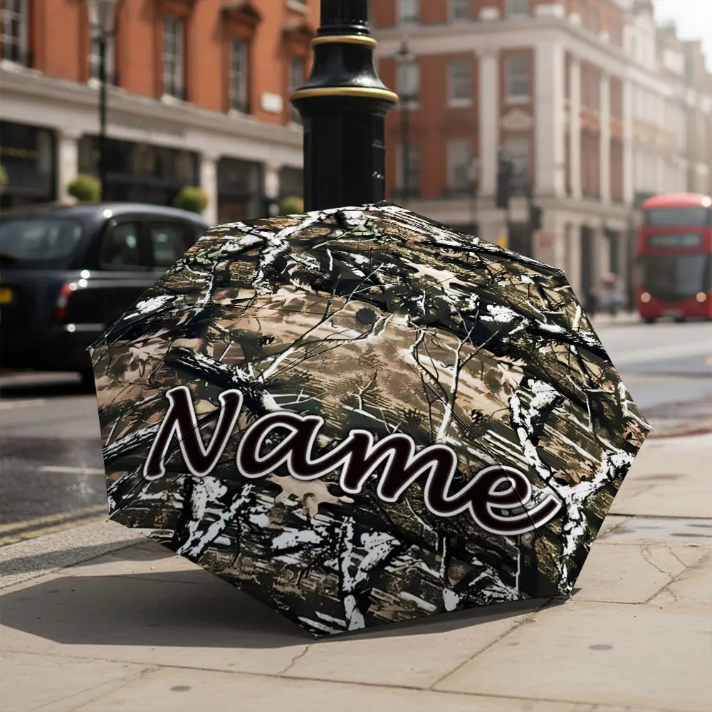 Custom Name umbrella,Camouflage Outdoor Adventure Umbrella,Fashion Folding Umbrella for Sunny and Rainy Days, Christmas Gift