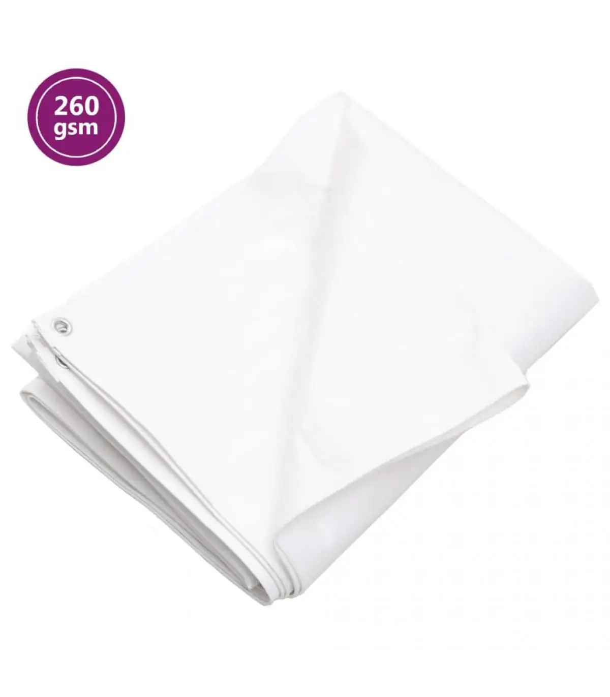 Waterproof tarpaulin HDPE white 260g/m² 3x5 m