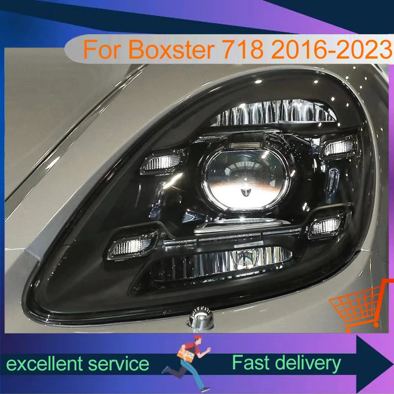 Car Accessories For Porsche Cayman boxster 718 2016-2023 Front Light DRL Head Lamp LED Projector Lens Headlight Vehicles Auto