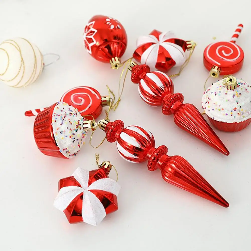 Festive Party Decorations Wear-resistant Christmas Ornaments Christmas Ball Ornaments Candy Cane Decorations Xmas Tree for Home