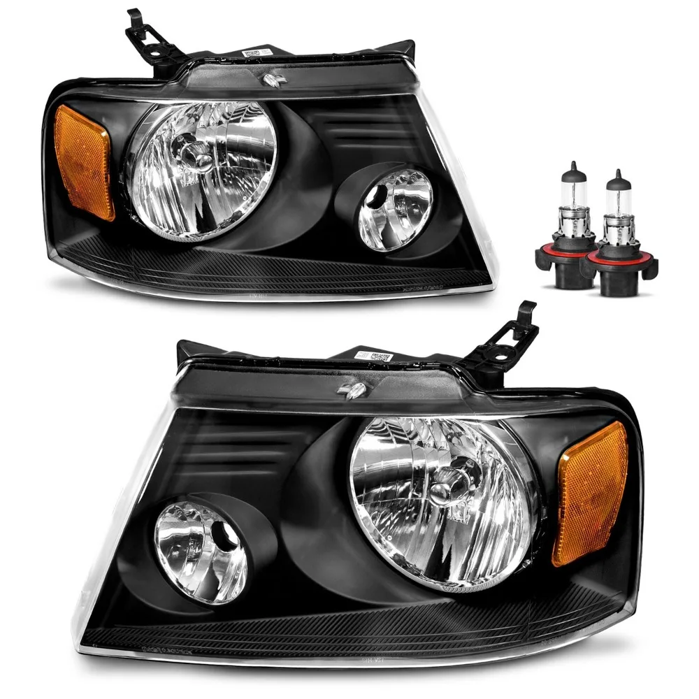 

Фары в сборе для Ford F150 2004-2008 годов, хромированный корпус, с лампами, левая+правая