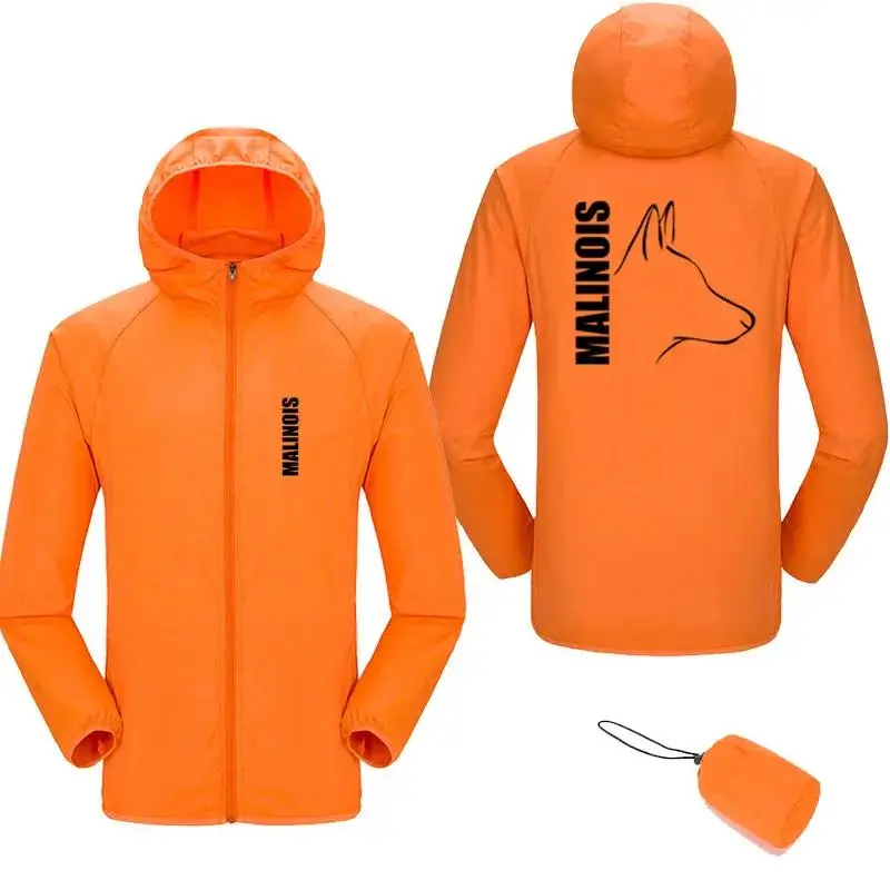 Lightweight Thin Pilot Jacket Men Women Bobo Dog Malinois Sun Protection Waterproof Thin Windbreaker Zipper Summer Coat Clothing