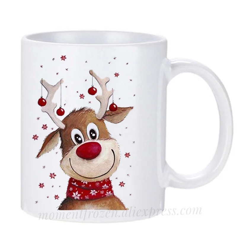 Merry Christmas Xmas Santa Mugs Ceramic Deer Cups Coffee Mugen Coffeeware Home Decal Funny Gift Idea Teaware Tableware Drinkware