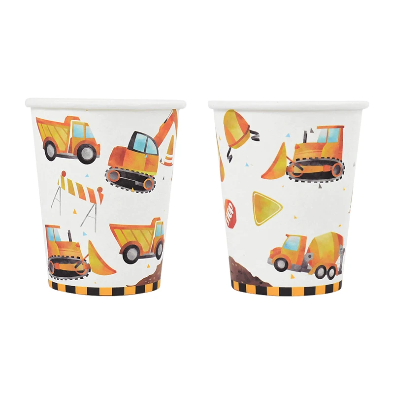 Construction Vehicle Party Disposable Tableware Birthday Party Decorations Boys Engineering Truck Plate Cup Birthday Decor