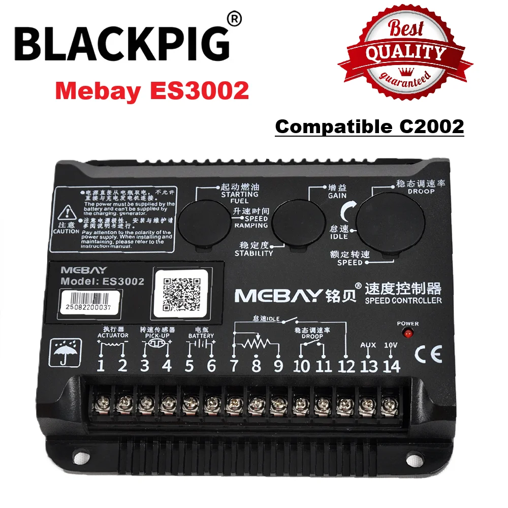 MeBayES3002 Diesel Engine Governor Speed Control Board Compatible Replace Of C2002 Generator Speed Controller Unit DC12V 24V