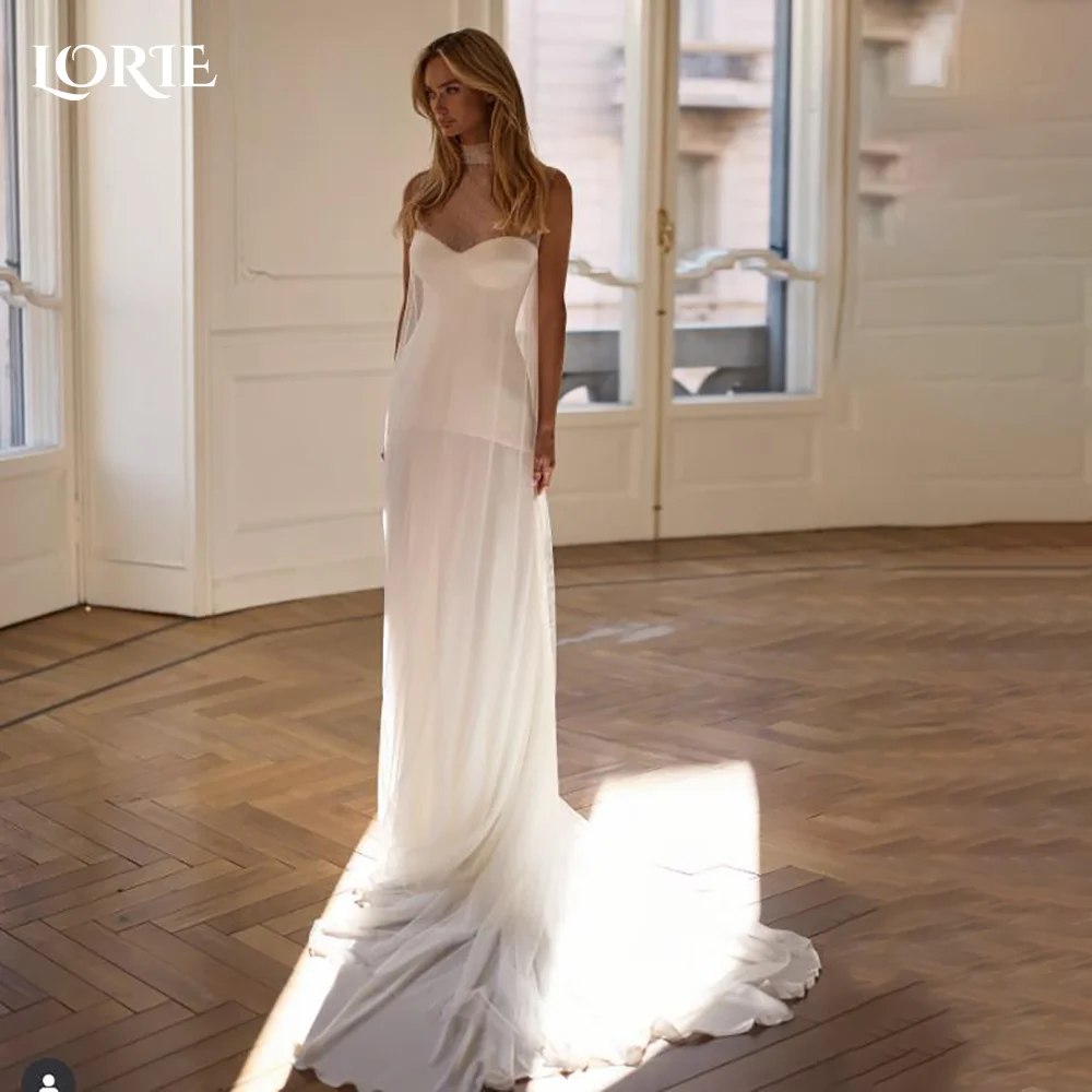 

LORIE Lace Wedding Dress Sweetheart Corset A-line Bride Gown Strapless Customized Appiques Corset Bride Dress vestidos de novia