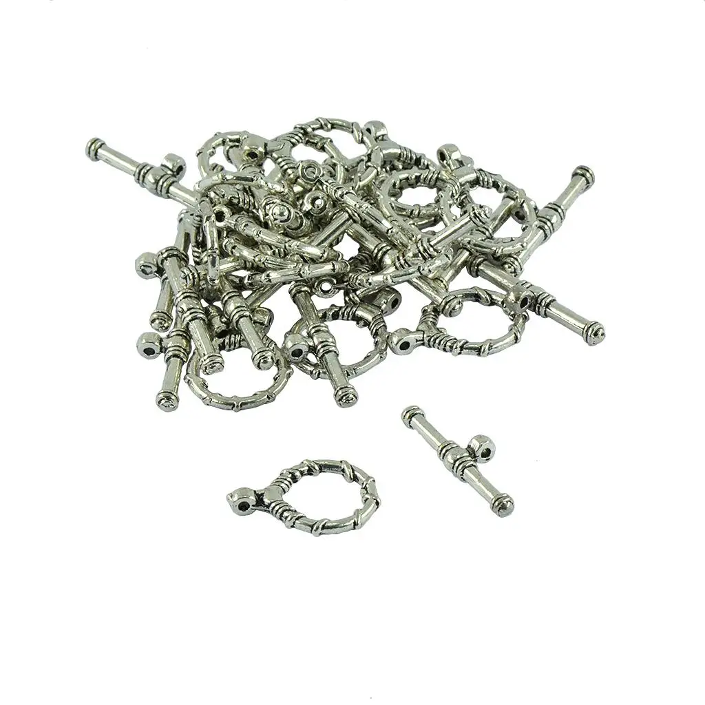 

5x 20 Sets Tibetan Silver Wire Wrapped OT Toggle Clasps Jewelry DIY Findings