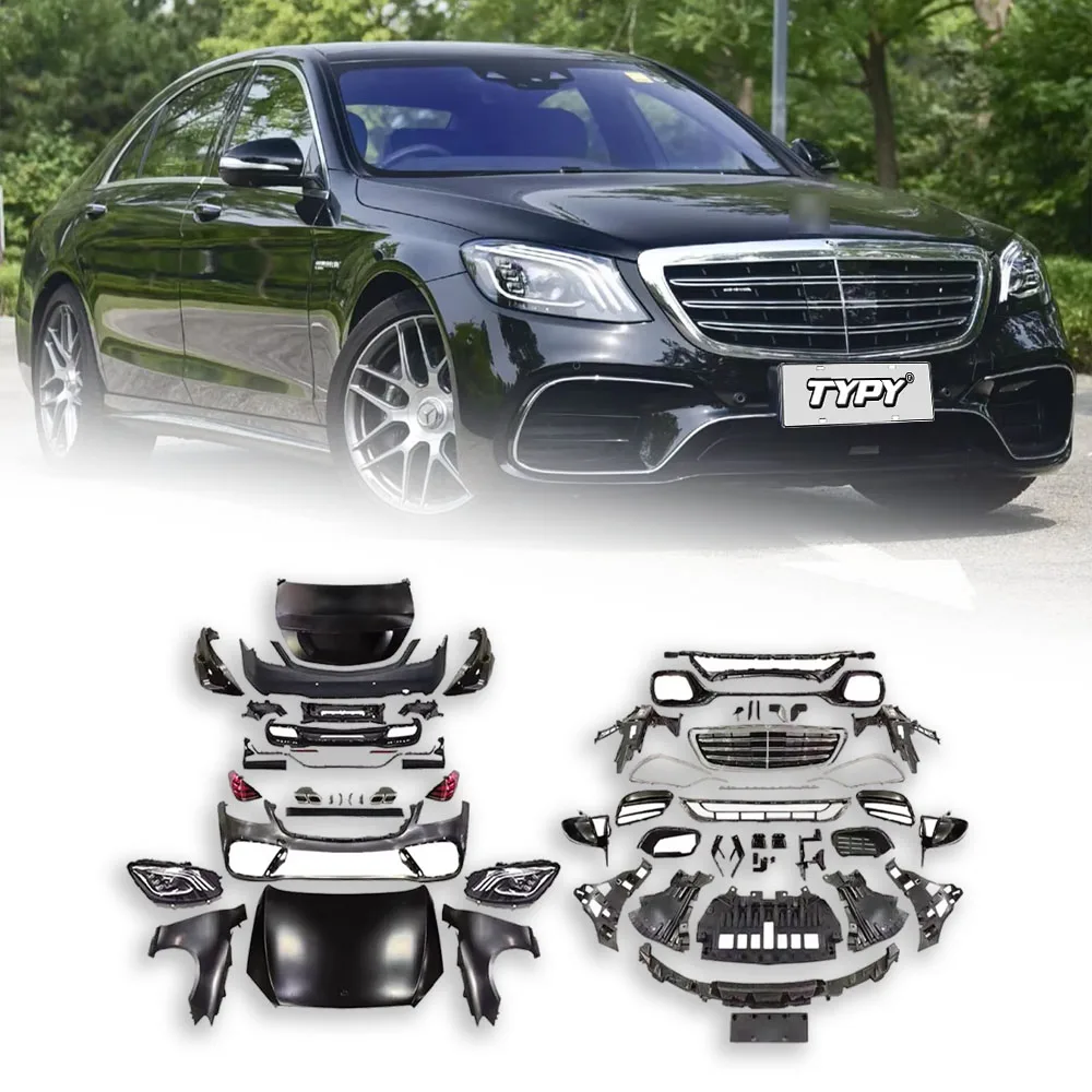 Body kit For Benz S-Class W221 2006-2012 Upgrade To 2018 W222 S63 Front And Rear Bumpers For Auto Lights