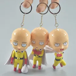 3Pcs/Set 10cm Anime Figure One Punch Man Bald Saitama Sensei PVC Action Figure Mini Model Toy Kids Gift Keychain Brinquedos