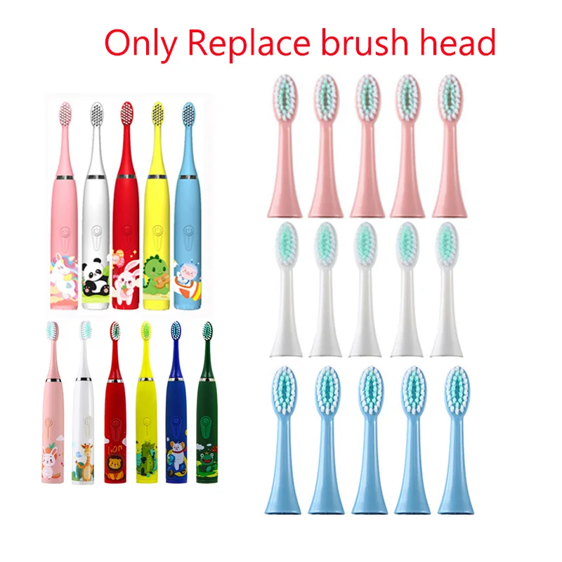 Children Sonic Toothbrush Replacement Heads Soft Bristles Deep Clean Smart Tips