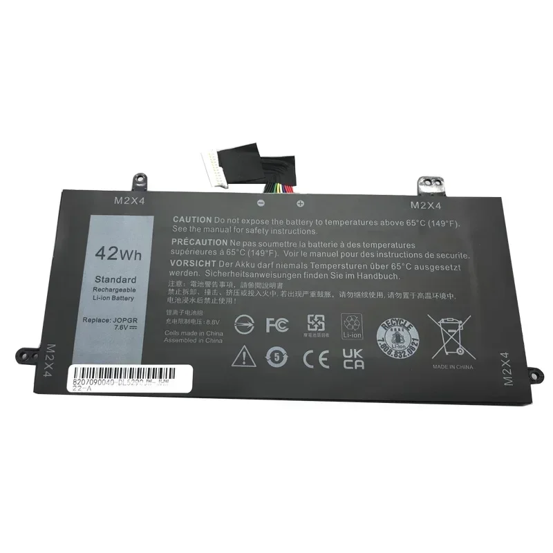 New JOPGR  Battery For  Latitude 5285 5290 T17G X16TW T17G001 1WND8 FTH6F 0FTH6F Laptop battery