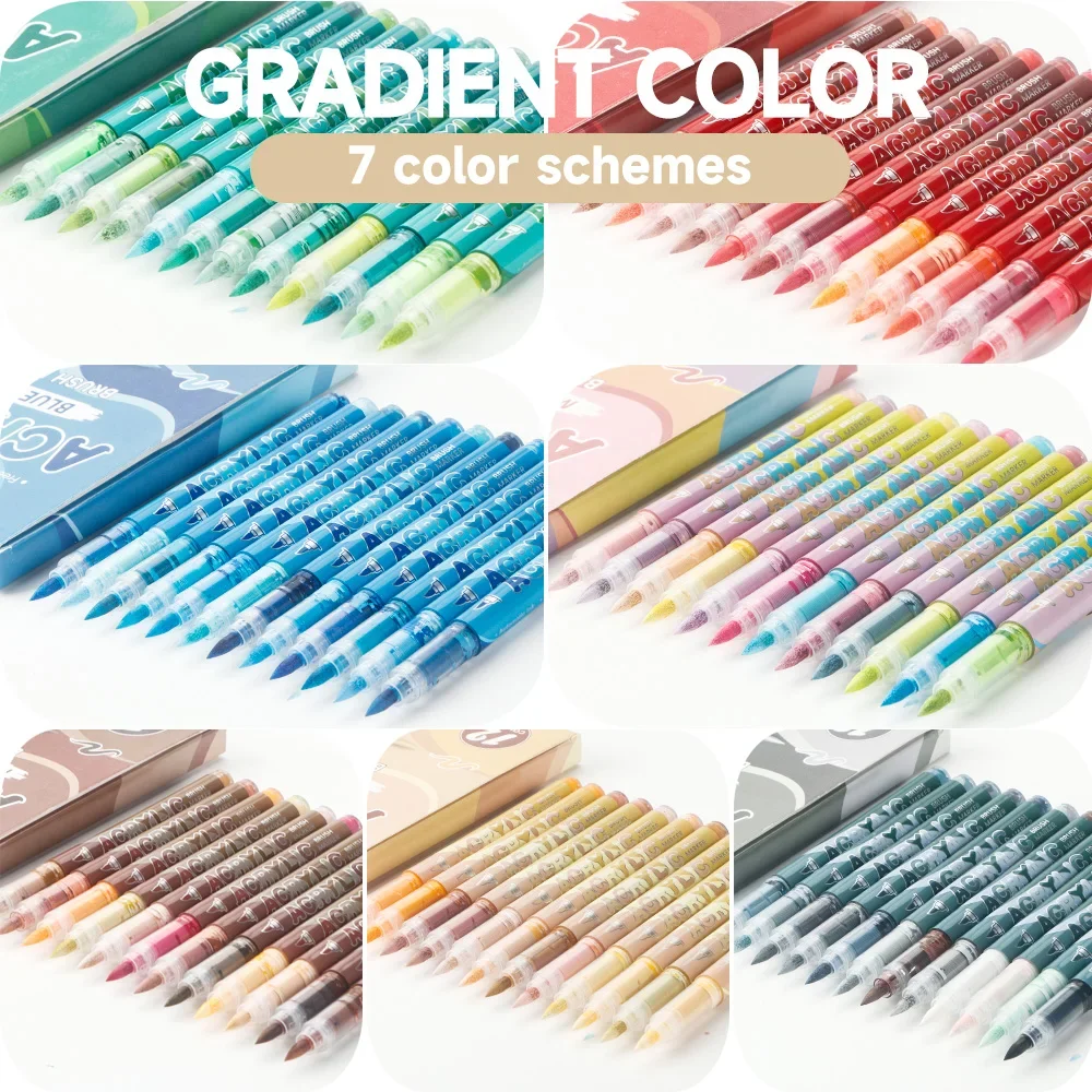 12 لونًا من علامات الفن ذات طرف ناعم من الأكريليك لعيد الميلاد والهالوين ولوحة رسم هزلية وتلوين DIY لوازم فنية من الحجر CD