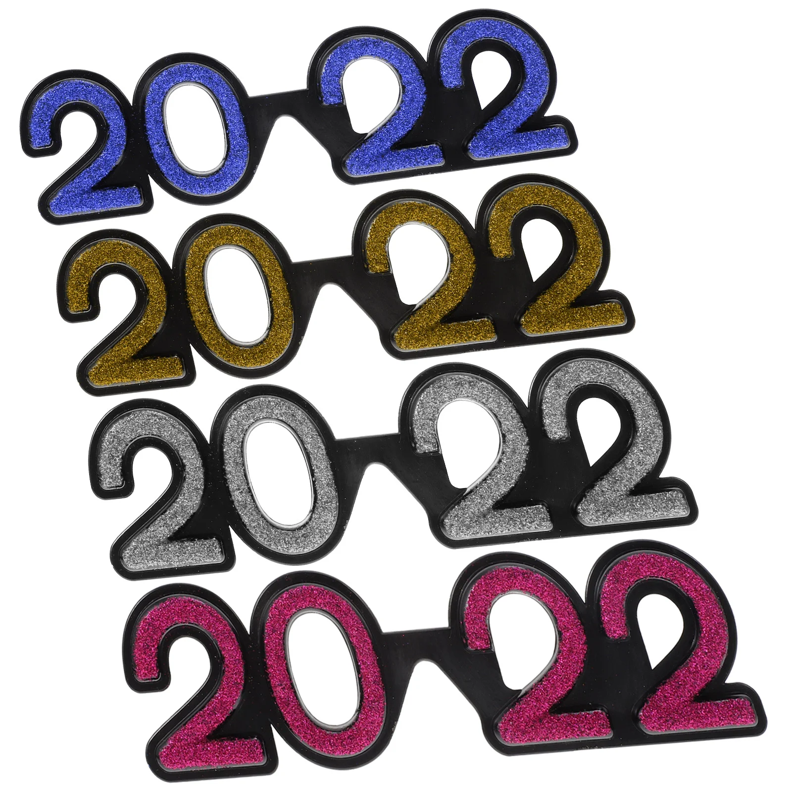 

4 Pcs Number 2022 Glasses Child Years Party Accessories Colorful Paper Plates Funny Sunglasses