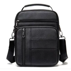 Men's Natural Leather Handbag For Tablet Male  Genuine Leather Shoulder Bag Small Men Travel Messenger Crossbody Bags Tote