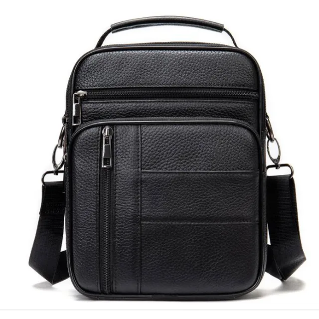 Męska torebka ze skóry naturalnej na Tablet prawdziwa skóra dla mężczyzn torba na ramię małe męskie torby kurierskie Crossbody Tote