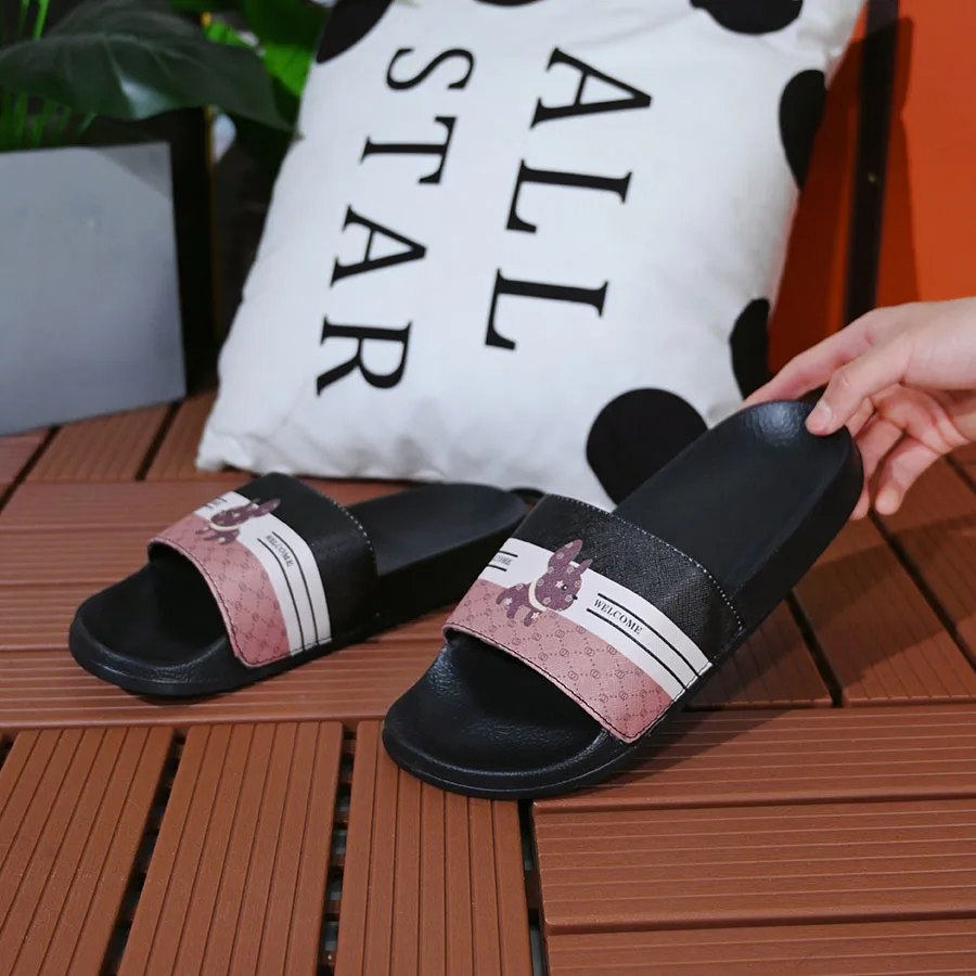 Women's Casual Cute Animal Pattern Fashion Slippers, Women's Casual Style Suitable for All Seasons Indoor and Outdoor Beach Use, Soft Eva Sole, Hand-Washable Fabric Upper and Eva Insole Home Bathroom Slippers