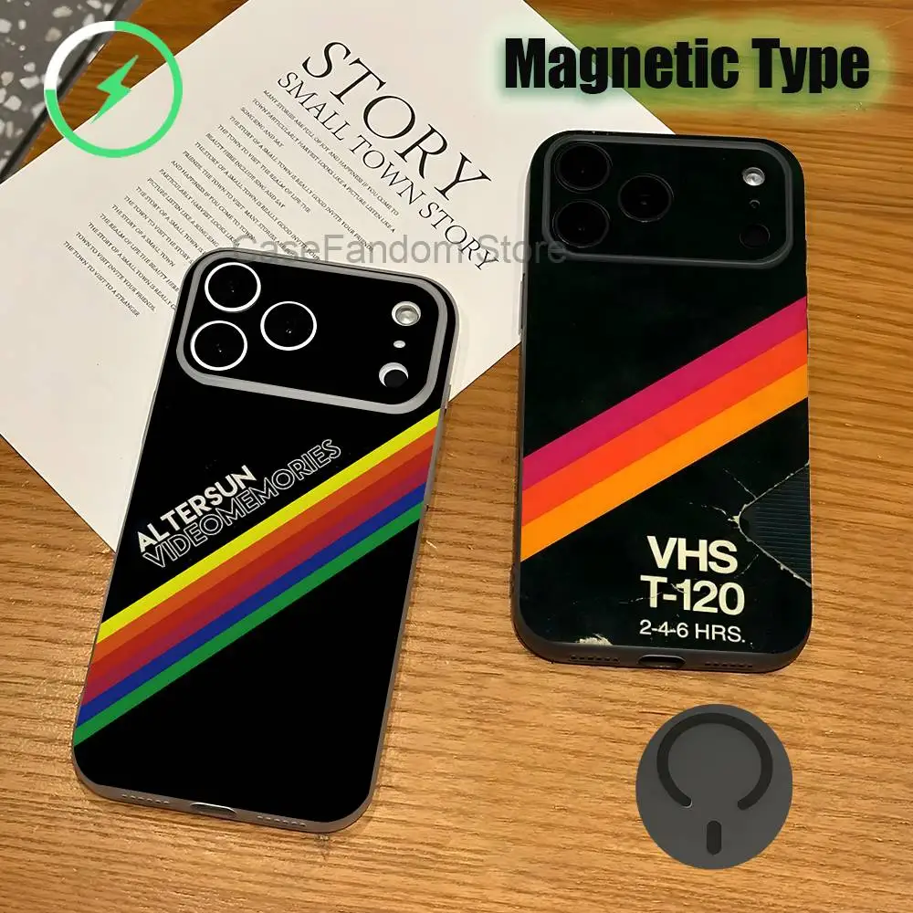 Retro VHS Video Tape Cassette For iPhone 17,16,15,14,13,12,11Pro,Max,Plus Transparent gray Phone Case Magnetic Wireless Charging