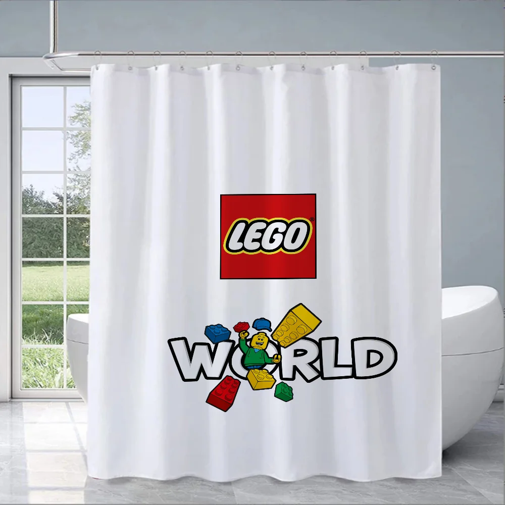 LEGOs Shower Curtains in the Bathroom Curtain Accessories Bath Bedrooms Waterproof Home Fabric Shade Opaque Products Household