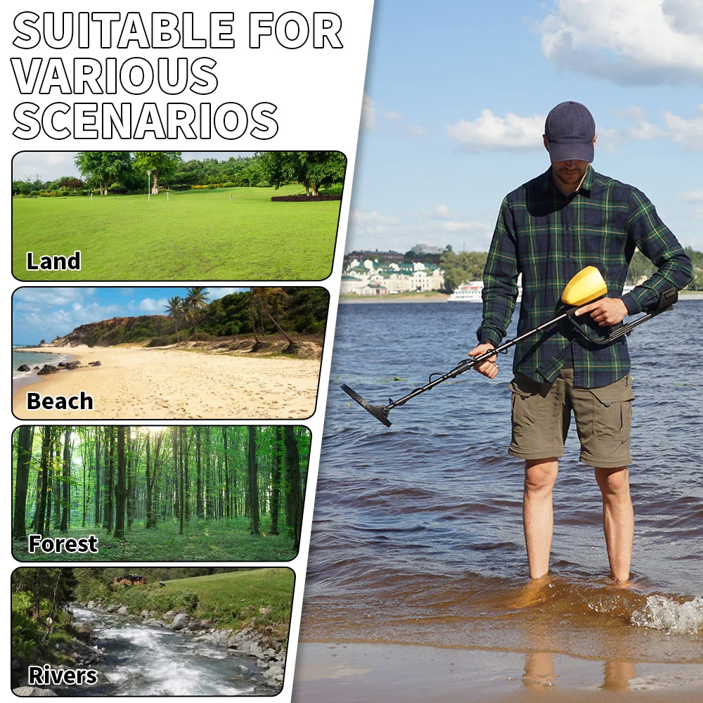 Profesyonel Metal Dedektörü Yeraltı MD-5090 Dış Mekan IP68 Su Geçirmez Hazineler Yetişkinler ve Çocuklar için Altın Dedektörü Bulucular