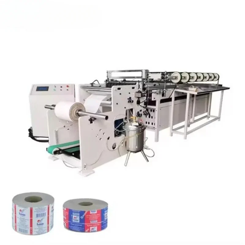 Paper Wrapping Machine with Hollow Two Side Paper Packaged Log Rewinding Toilet Paper Roll Kitchen Towel Making Machine