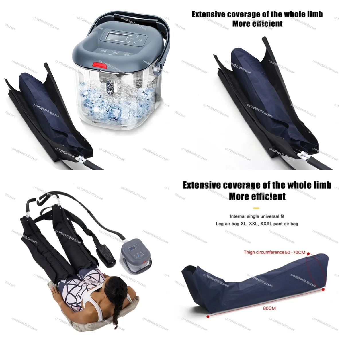 Air Compression Full Leg Ice Circulation Cold Therapy Machine, Cryotherapy Recovery System