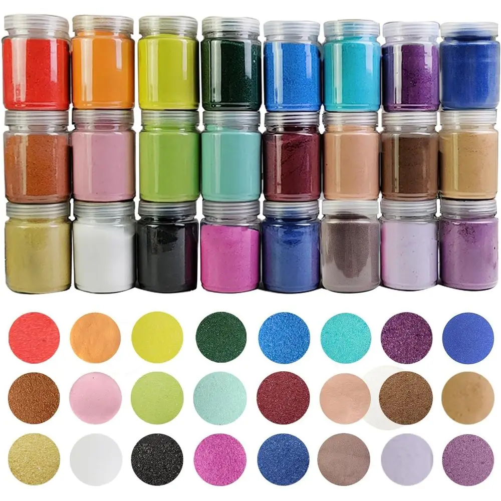 مجموعة فنية رملية مكونة من 24 لونًا: حرفة يدوية، رسم، حشو مزهرية، ديكور زفاف، إجمالي 240 أونصة #1