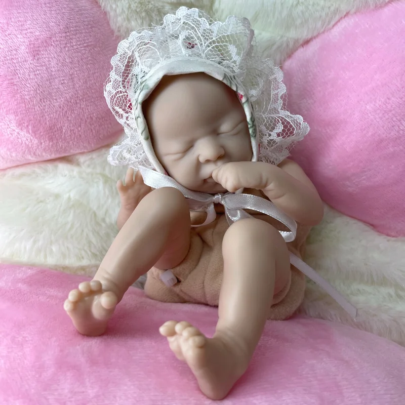 Mini Kit Reborn Wee Patience 9 Inches Reborn Baby Vinyl Doll Kit  Unpainted Unassembled Doll Parts DIY Blank Reborn Doll Kit