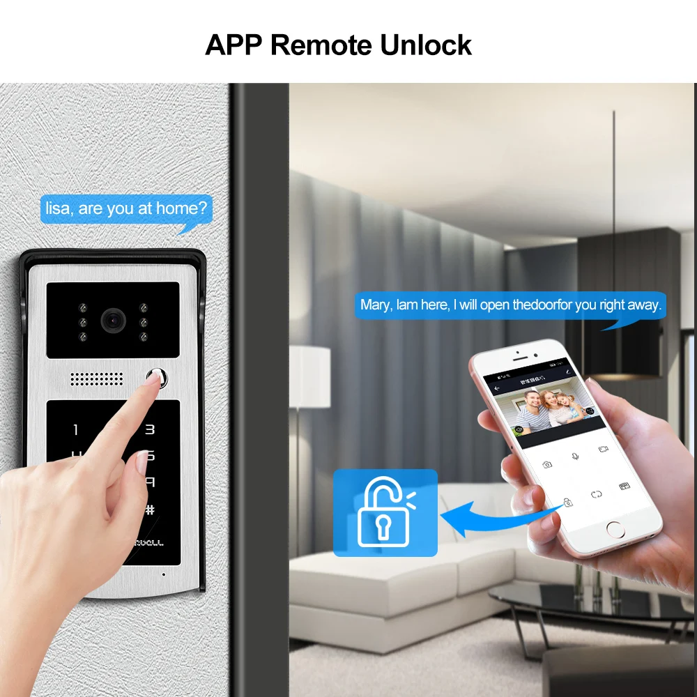 Smart WIFI Tuya Video Intercom 1080P Camera Outdoor Call Panel Digital Keyboard with IR Night Vision RFID Card Unlock for Home