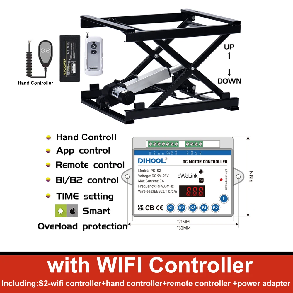 Electric Scissor Lifting Coffee Table Mechanism 12V 24V Top Laboratory Computer Wheelchair Adjustable Lifting Jack Platform