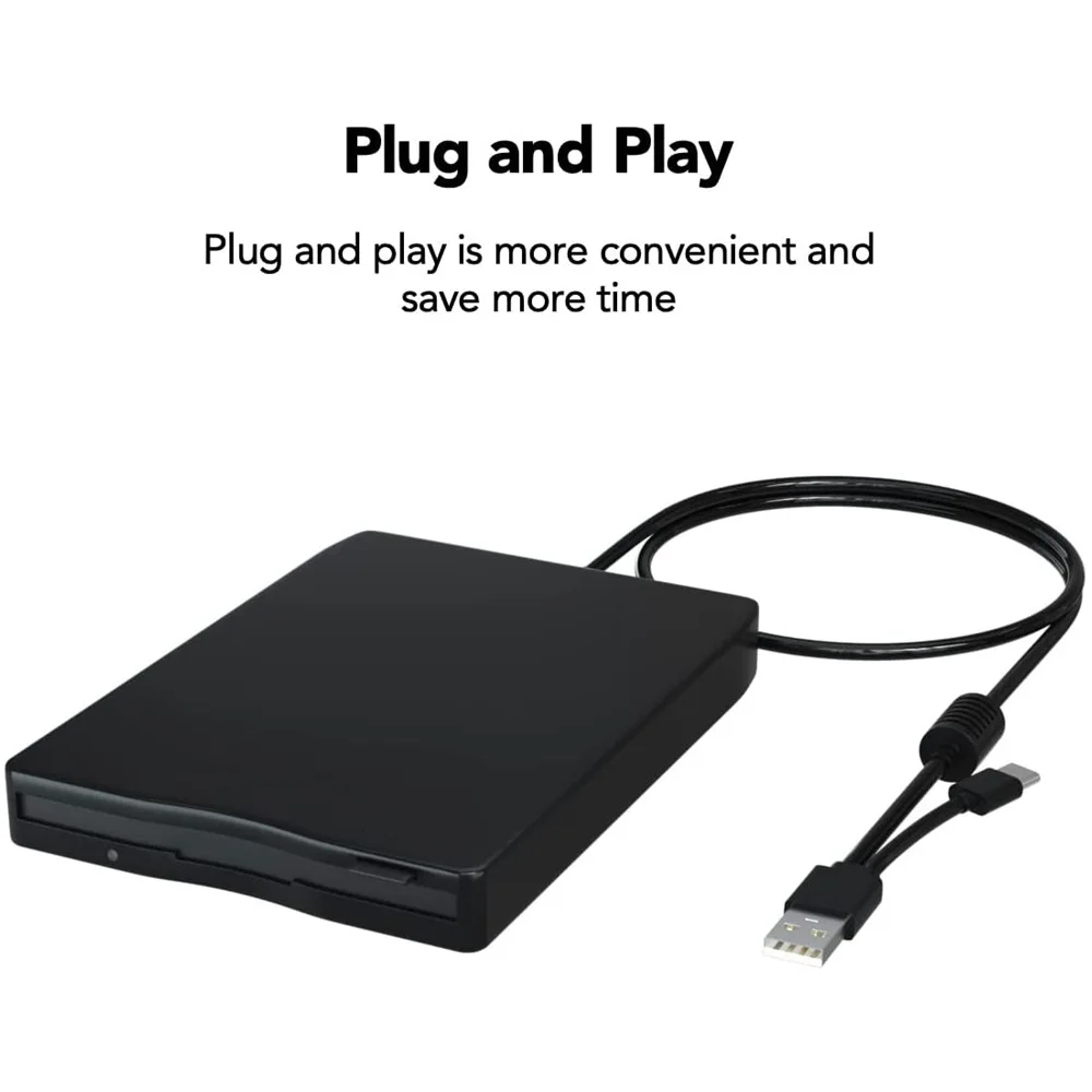 Dual interface external floppy drive usb floppy drive laptop usb floppy drive compatible with MacOS, Win11