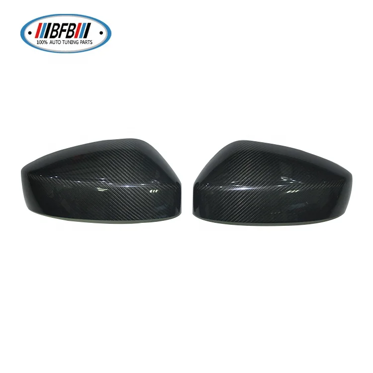 Gloss Black Carbon Fiber Car Mirrors Cover Dry Carbon Add On Style For Mazda CX-5 2018 Exterior Side Mirror Cover