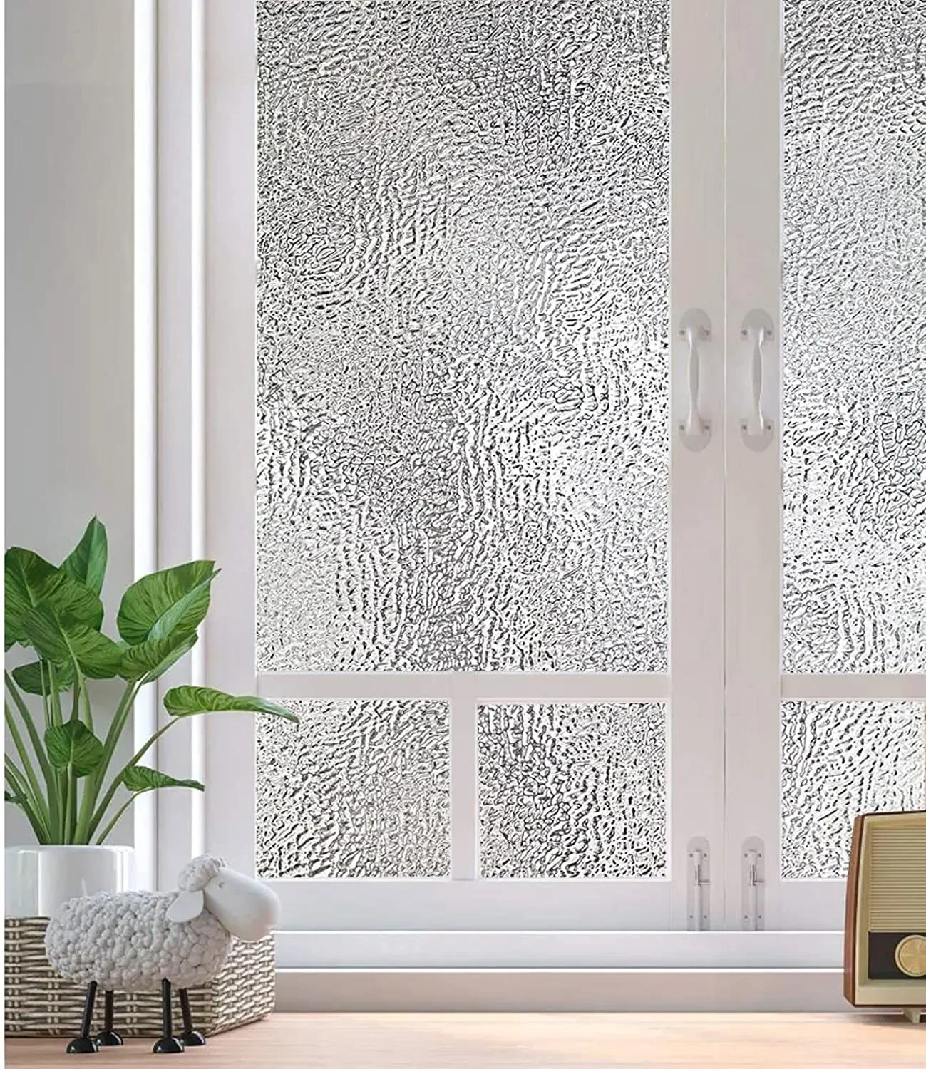 Privacy Window Film Decorative Glass Door Film,Static Cling Window Tint,No Glue Removable Anti UV for Home and Office Decoration