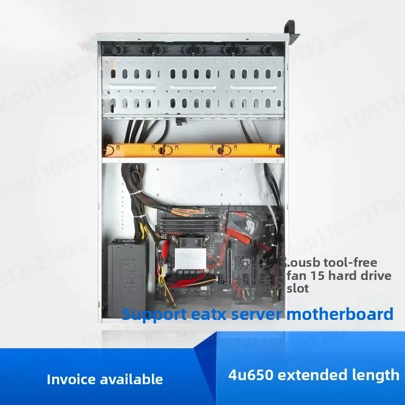 4U Large Capacity Server Chassis 650mm, Support Large Motherboard, 15 Hard Drives, Redundant Power, Multi Graphics